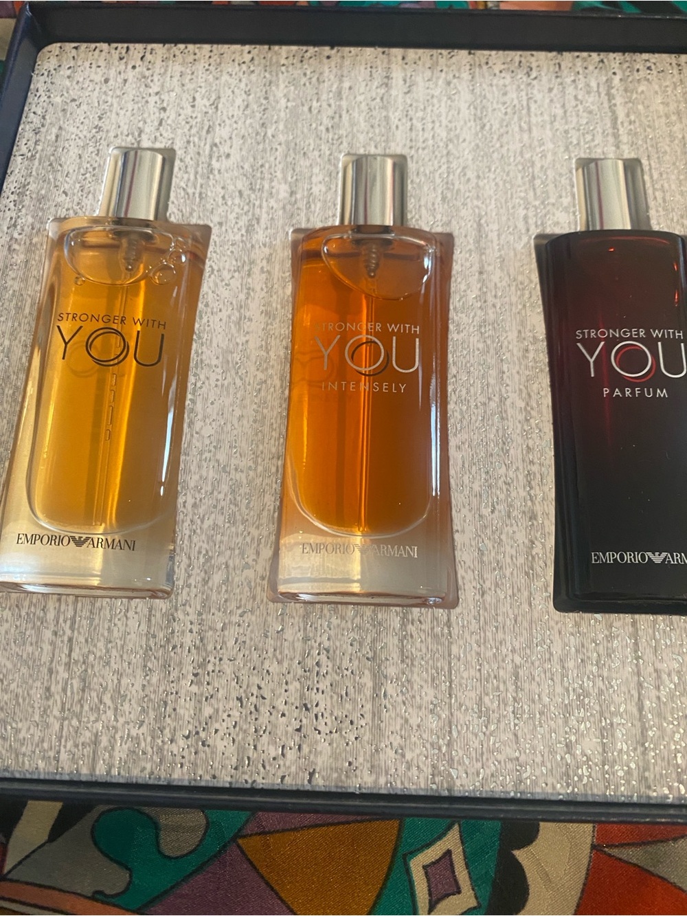Armani Exchange Gold Textured box with colognes Happy Father’s Day ! ❤️